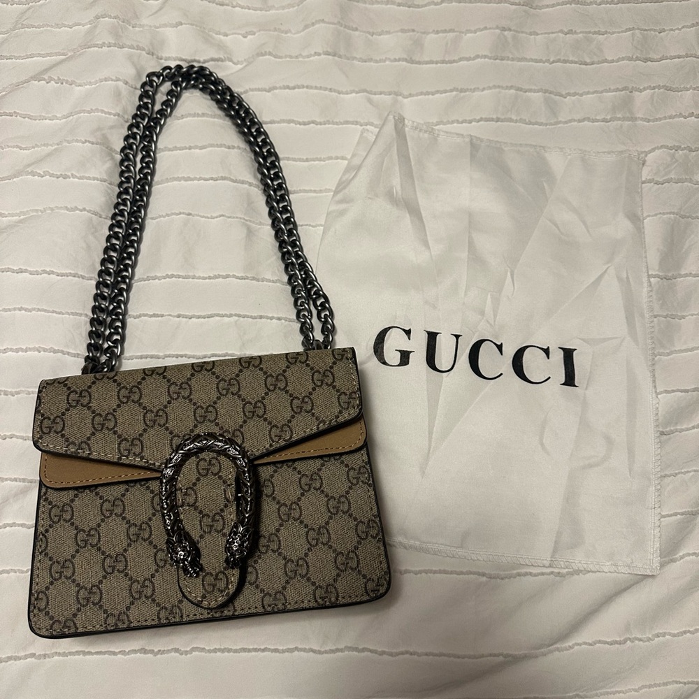 Gucci Beige and Brown Shoulder Bag